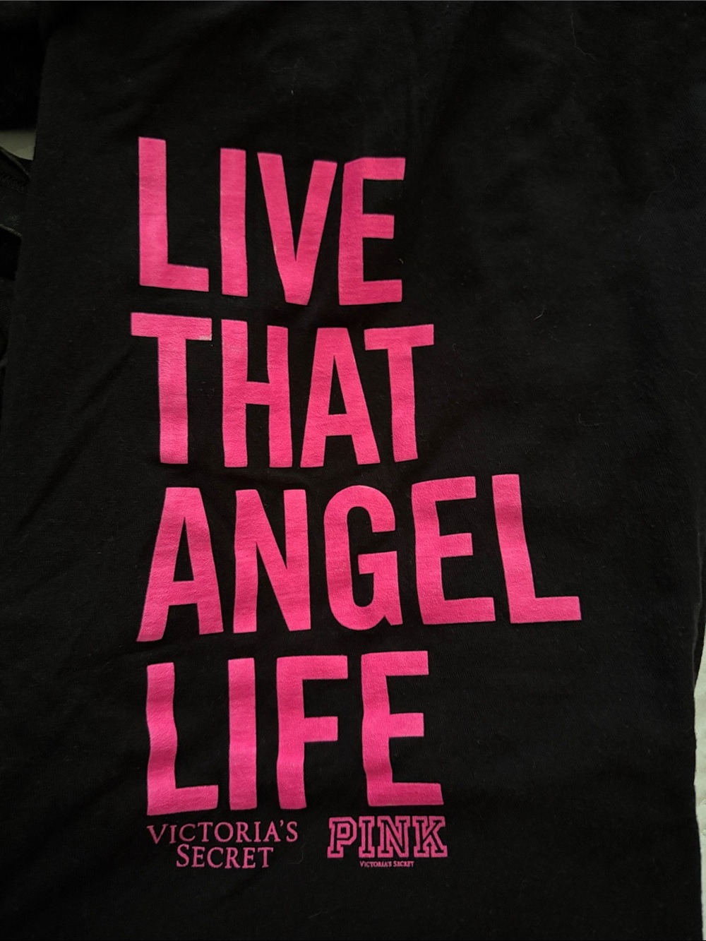 PINK Victoria's Secret Black Tops with Hot Pink Logo - Picture 6 of 9
